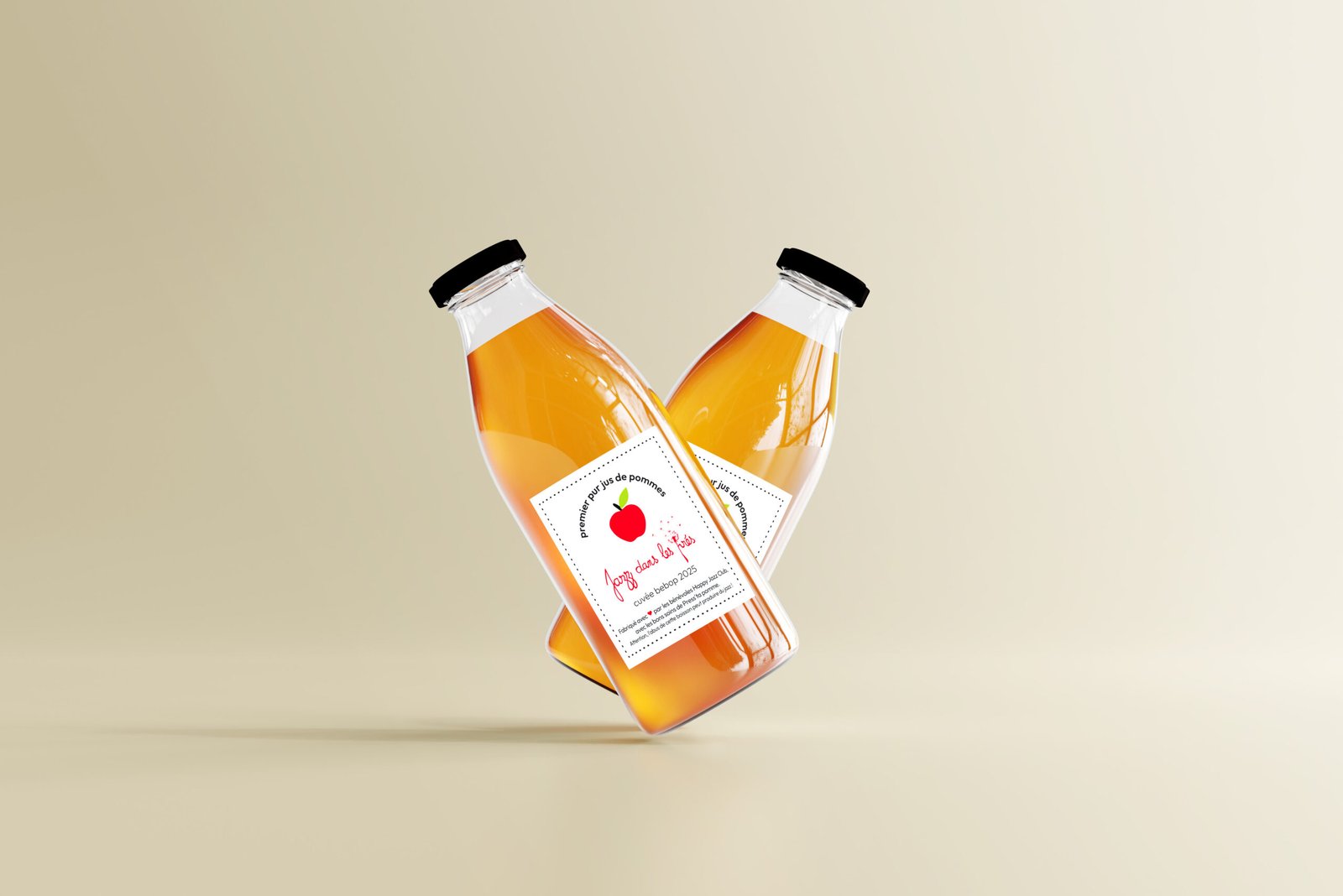 design création étiquettes jus de pomme